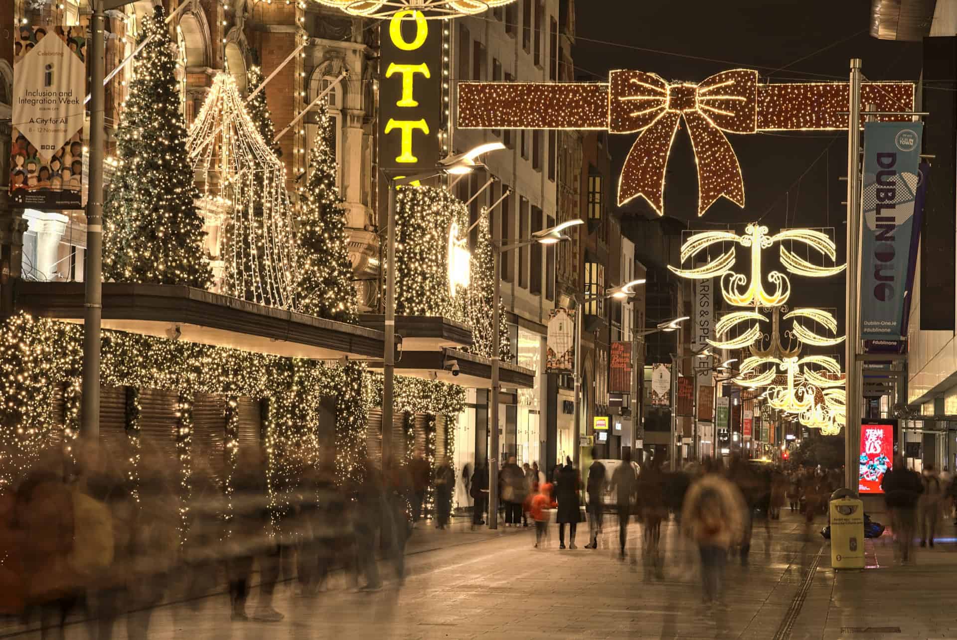 illuminations de noel dublin en hiver