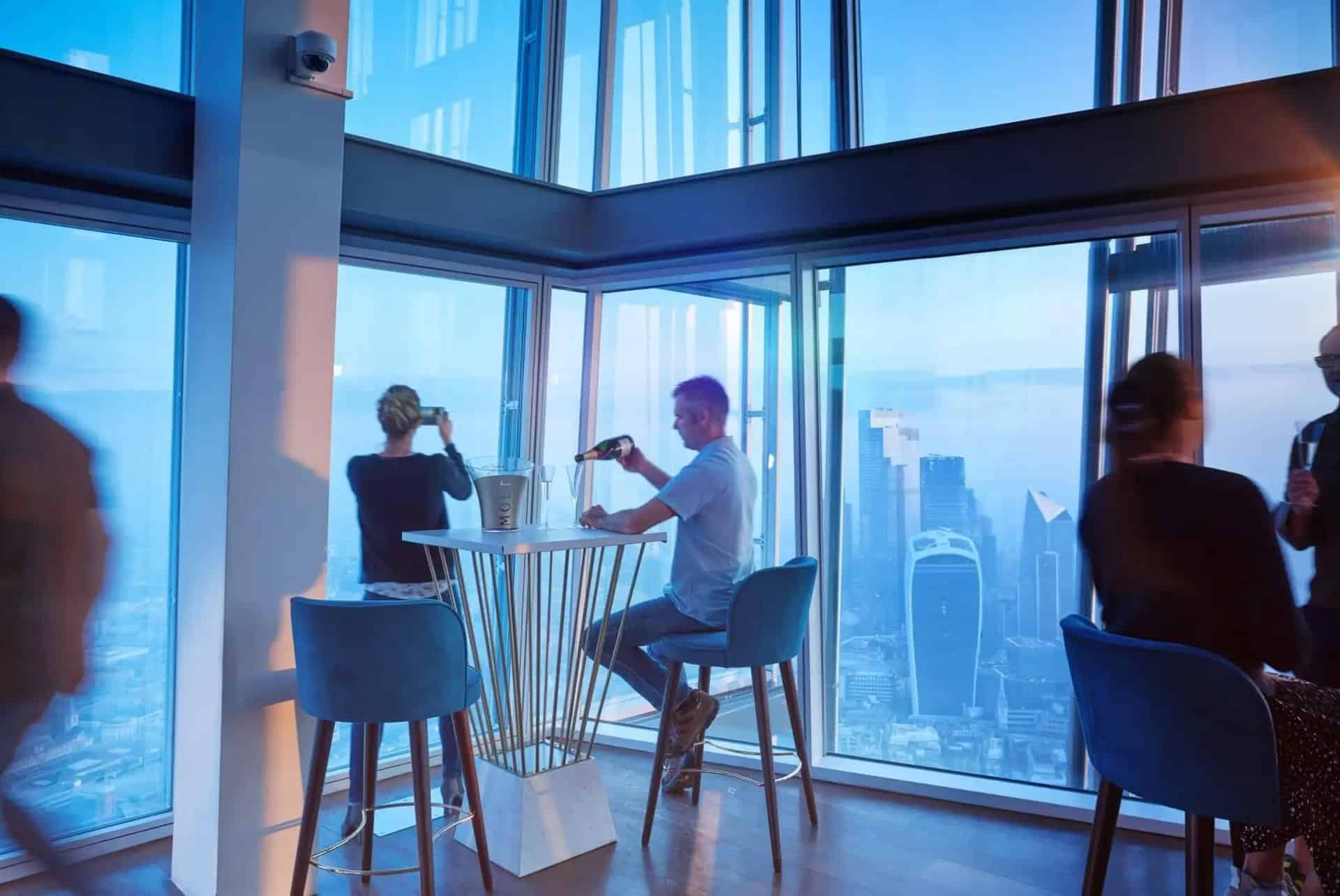 Entrée à The Shard avec champagne