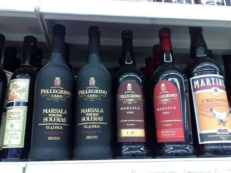 Bouteilles de Marsala, vin typique de Marsala