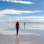 Amandine et François, Uyuni sous eaux, Bolivie