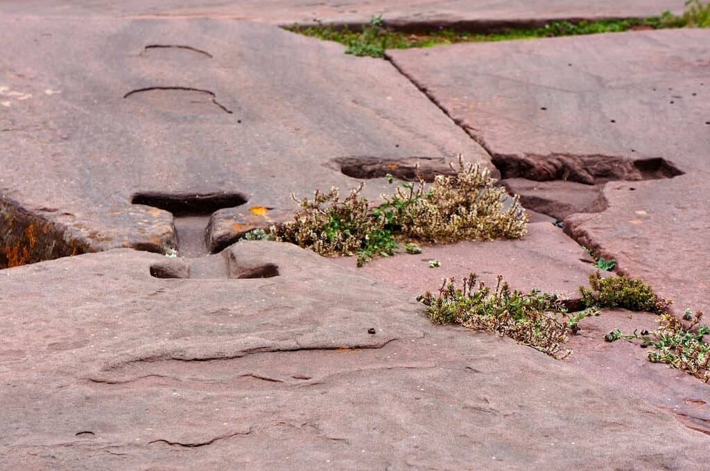 Tiahuanau, Jointure de pierres en T, Tiwanaku, Bolivie