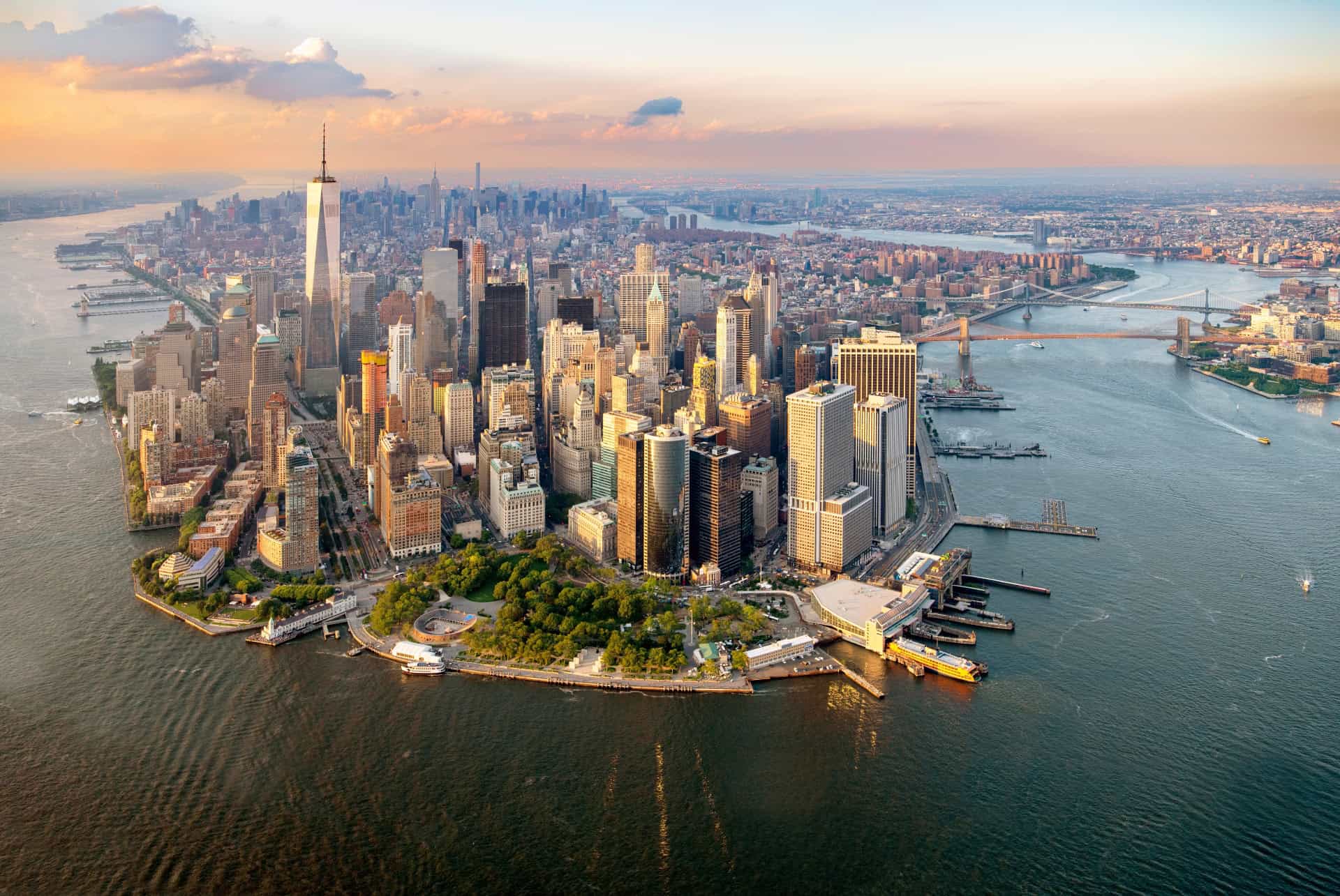 vue aerienne de manhattan