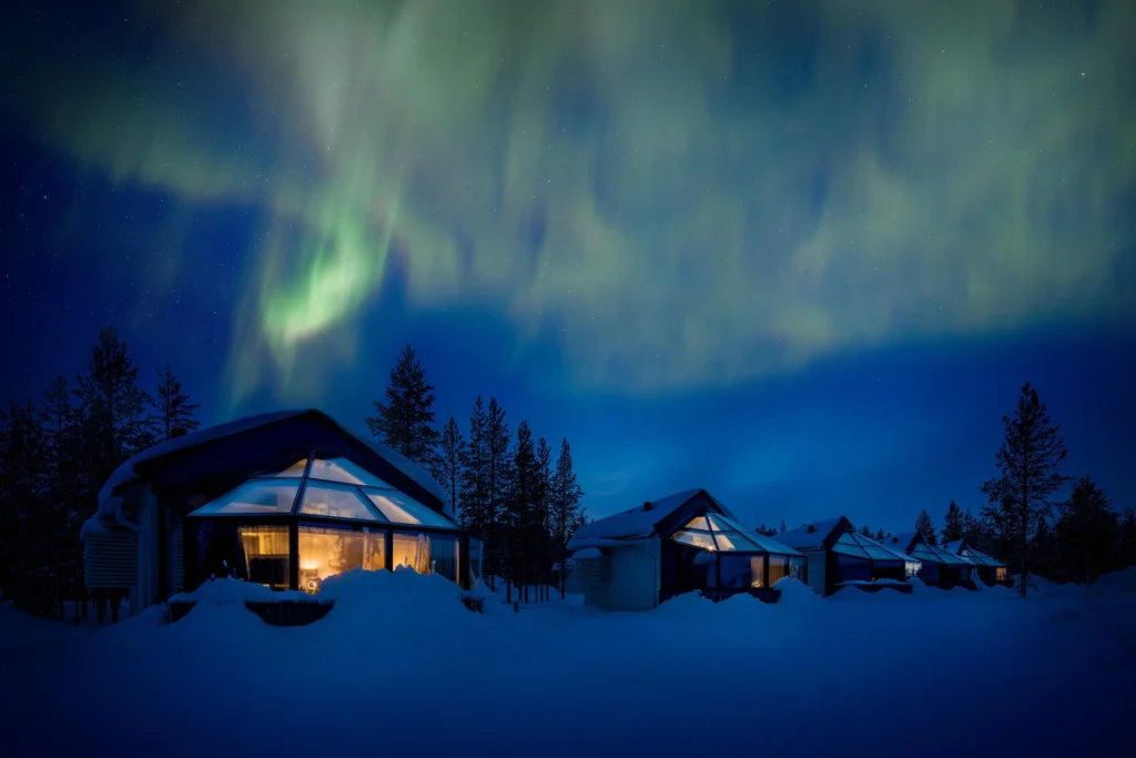 ou voir les aurores boreales rovaniemi exterieur