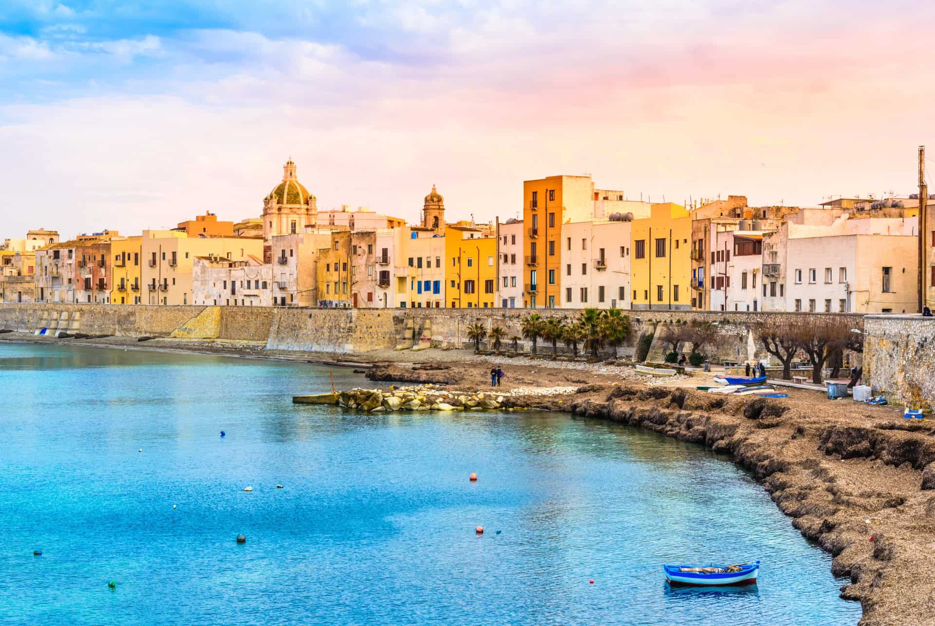 trapani vue de la cote en fin de journee