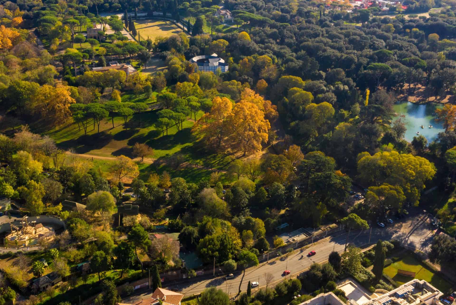 vue aerienne villa borghese