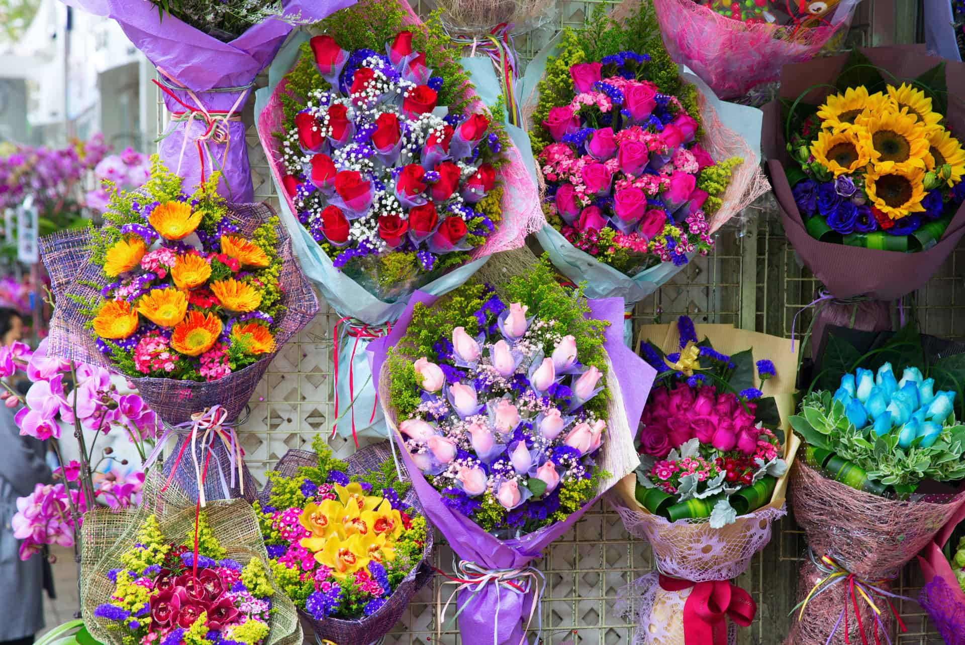 bouquets du marche aux fleurs de hong kong