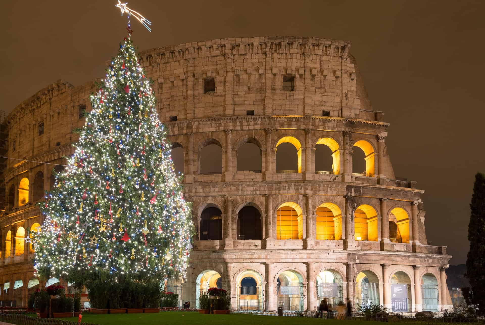 sapin de noel colisee rome decembre