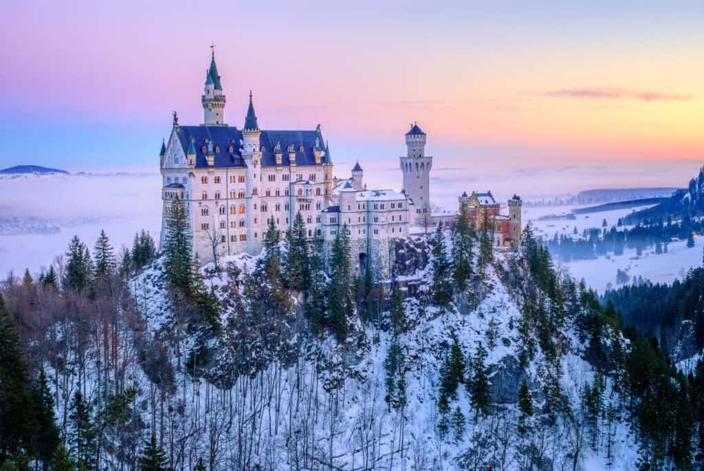 chateau neuschwanstein neige