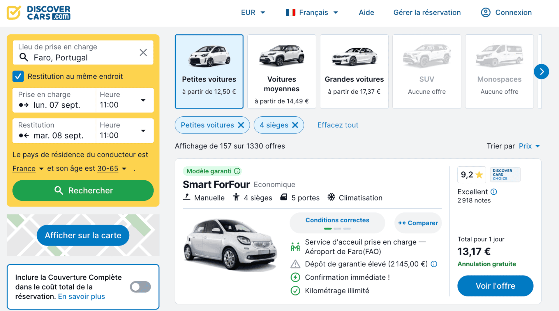 location voiture faro discover cars
