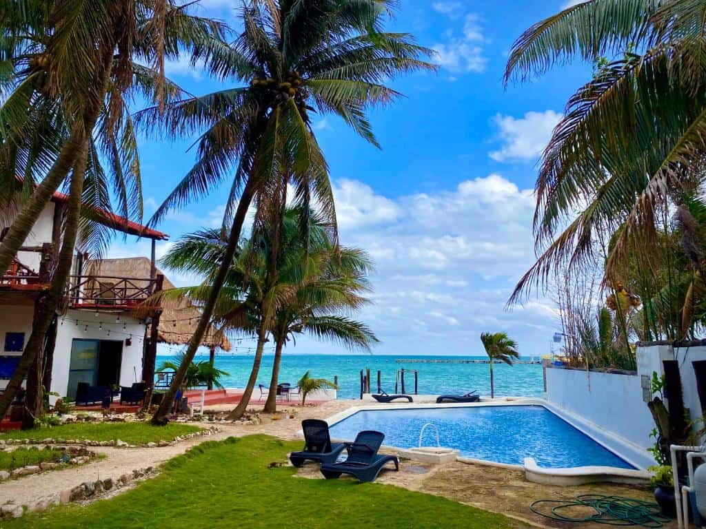 casa caribe cancun piscine