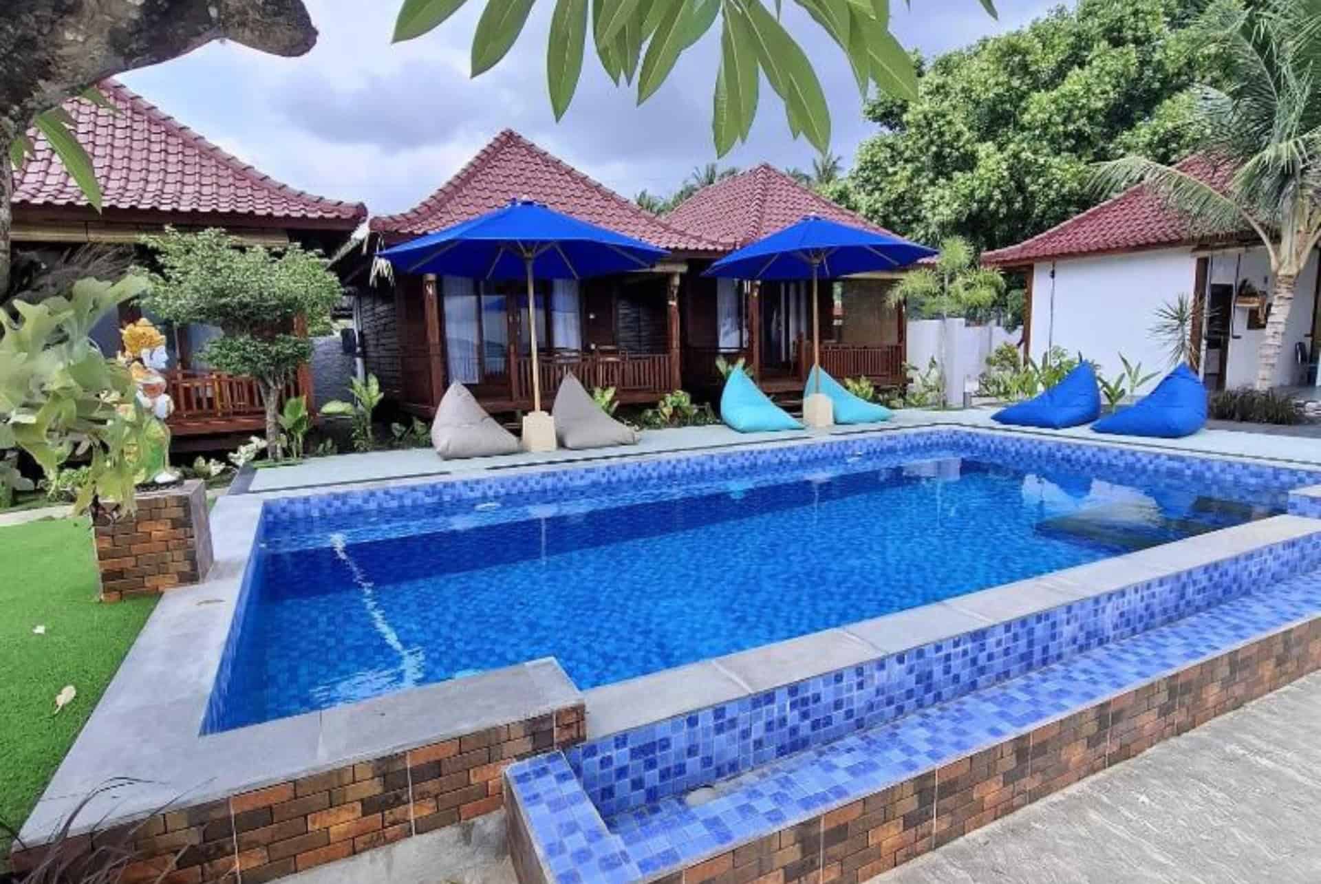 seaview bungalow and resto ou dormir aux iles gili